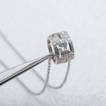 [Luna Brilliance]PARENTESI NECKLACE SILVER DIAMOND