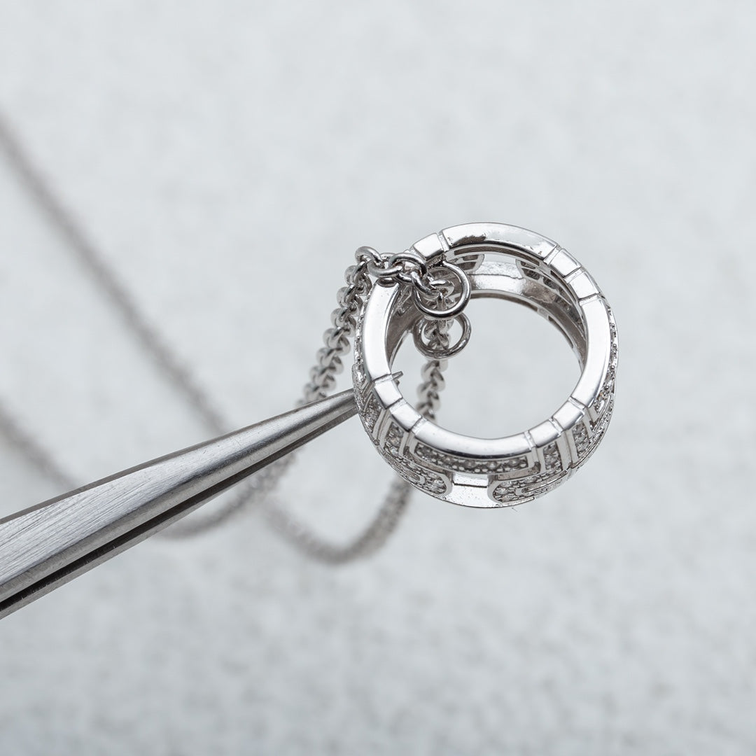 [Luna Brilliance]PARENTESI NECKLACE SILVER DIAMOND