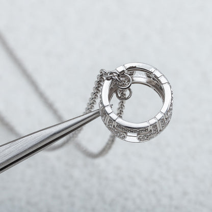 [Luna Brilliance]PARENTESI NECKLACE SILVER DIAMOND