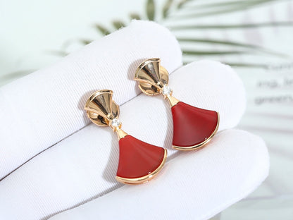 [Luna Brilliance]DREAM Carnelian PINK GOLD EARRINGS