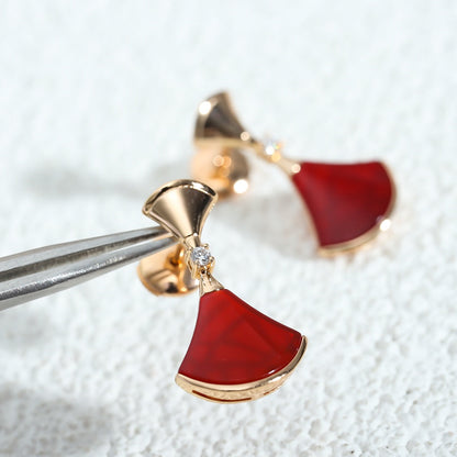 [Luna Brilliance]DREAM Carnelian PINK GOLD EARRINGS