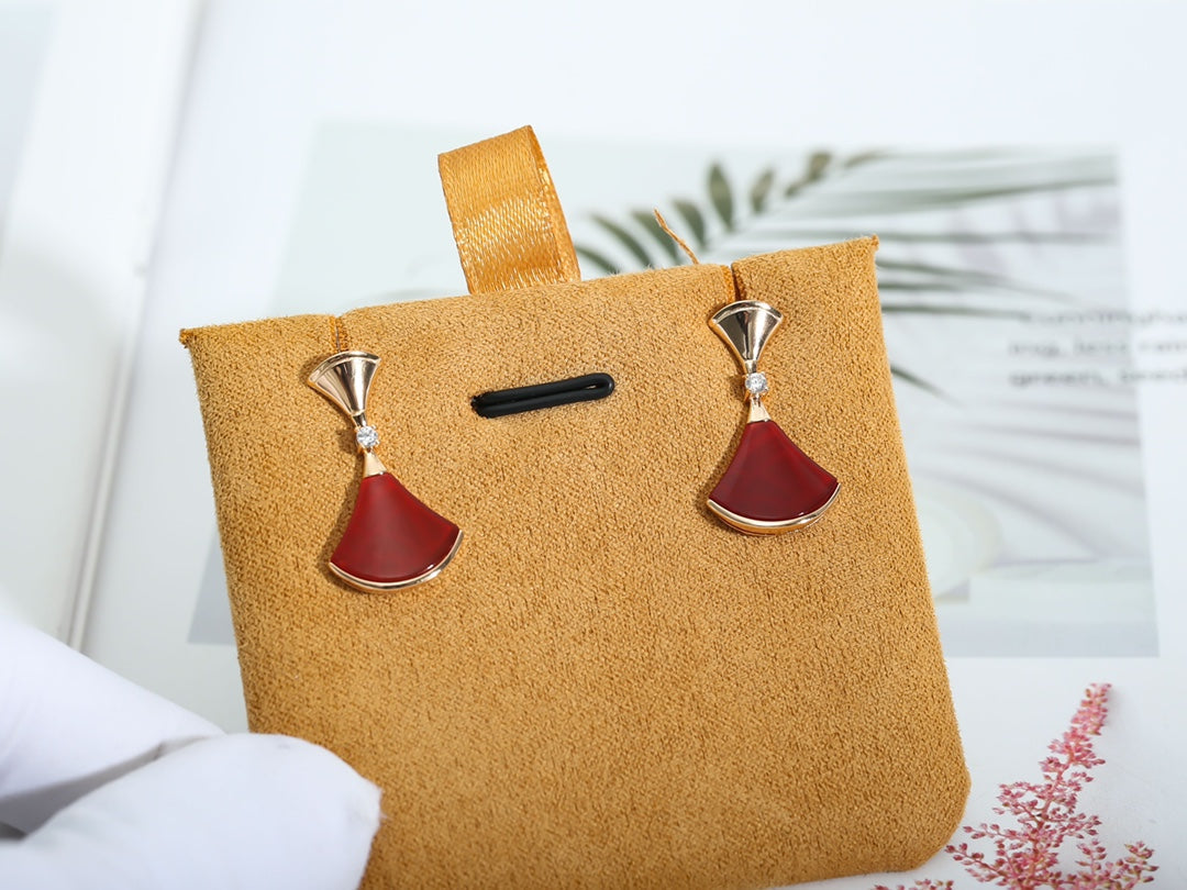 [Luna Brilliance]DREAM Carnelian PINK GOLD EARRINGS