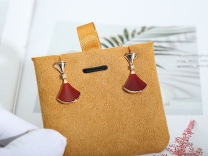 [Luna Brilliance]DREAM Carnelian PINK GOLD EARRINGS