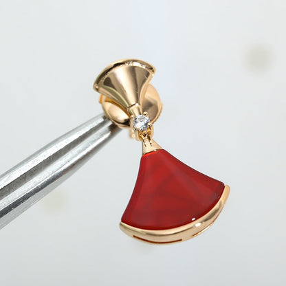 [Luna Brilliance]DREAM Carnelian PINK GOLD EARRINGS