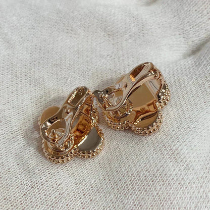 [Luna Brilliance]CLOVER MEDIUM 1 MOTIFS CARNELIAN  DIAMOND earrings