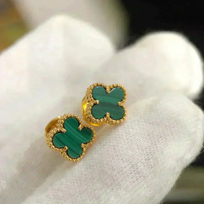 [Luna Brilliance]CLOVER MINI 9.5MM MALACHITE  EARRINGS