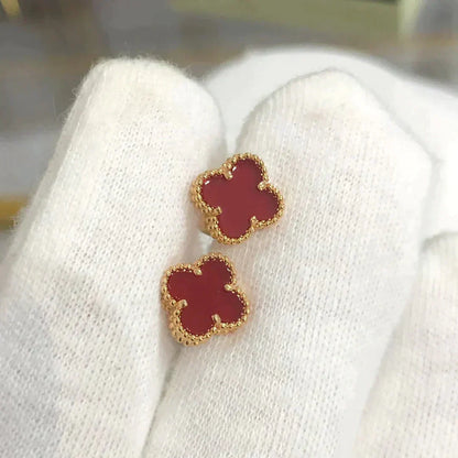 [Luna Brilliance]CLOVER MINI 9.5MM CARNELIAN EARRINGS