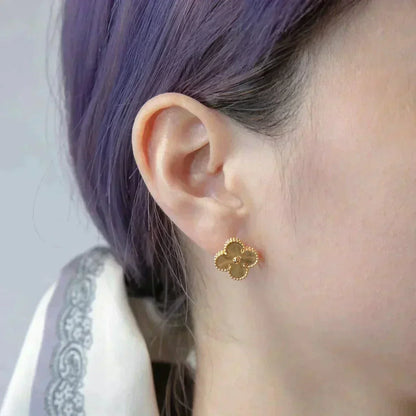 [Luna Brilliance]CLOVER MEDIUM 1 MOTIFS LASER EARRINGS