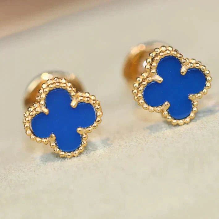 [Luna Brilliance]CLOVER MINI 9.5MM TURQUOISE EARRINGS