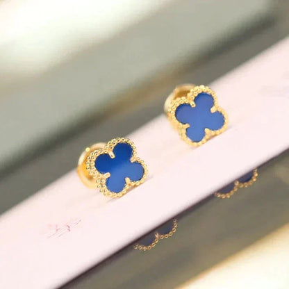 [Luna Brilliance]CLOVER MINI 9.5MM TURQUOISE EARRINGS