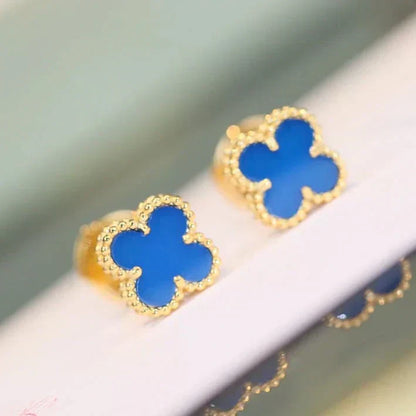 [Luna Brilliance]CLOVER MINI 9.5MM TURQUOISE EARRINGS