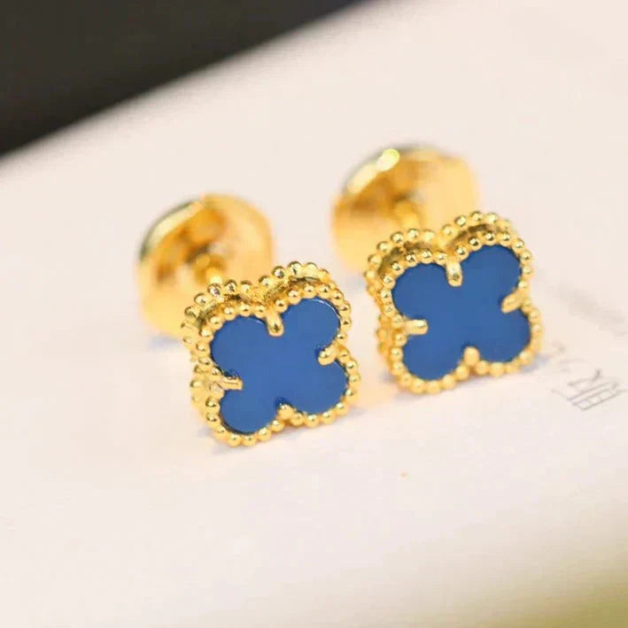 [Luna Brilliance]CLOVER MINI 9.5MM TURQUOISE EARRINGS