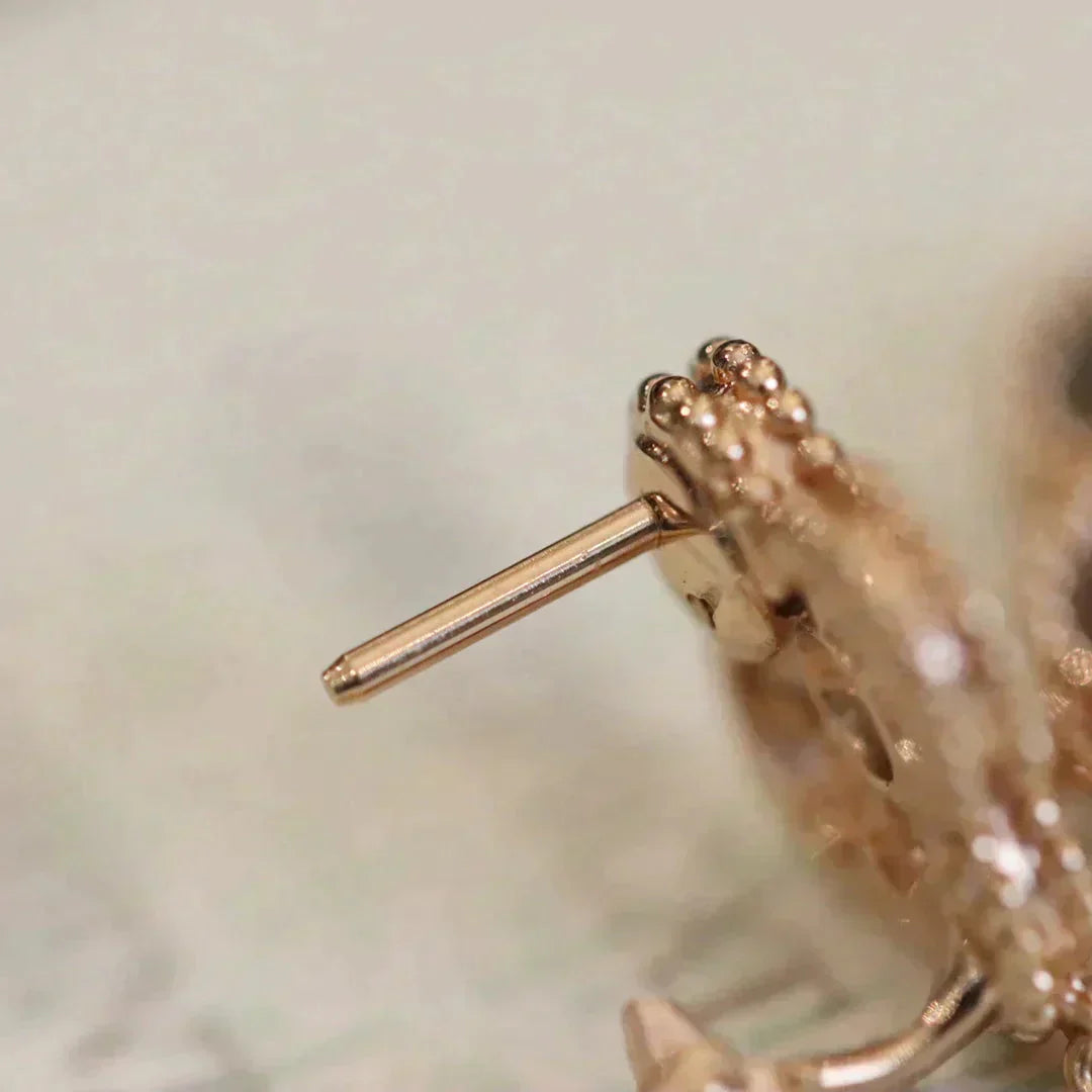 [Luna Brilliance]CLOVER MEDIUM 1 MOTIFS FUll DIAMOND EARRINGS