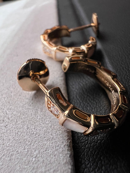 [Luna Brilliance]SERPENTI MOP PINK GOLD EARRINGS