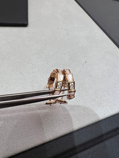 [Luna Brilliance]SERPENTI MOP PINK GOLD EARRINGS