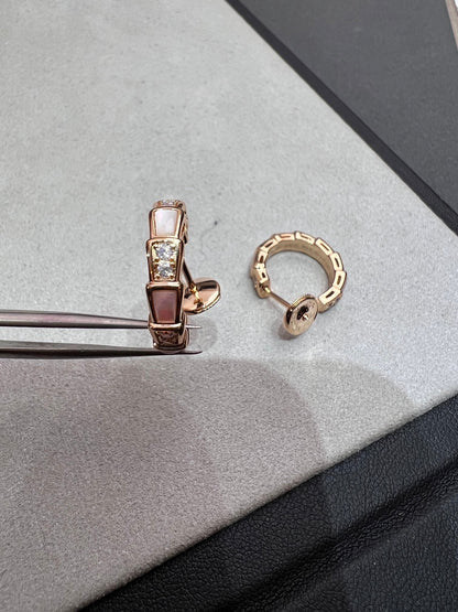 [Luna Brilliance]SERPENTI MOP PINK GOLD EARRINGS