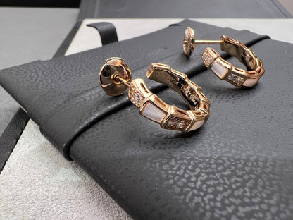[Luna Brilliance]SERPENTI MOP PINK GOLD EARRINGS