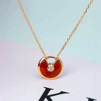 [Luna Brilliance]AMULETTE GOLD CARNELIAN ONYX NECKLACE