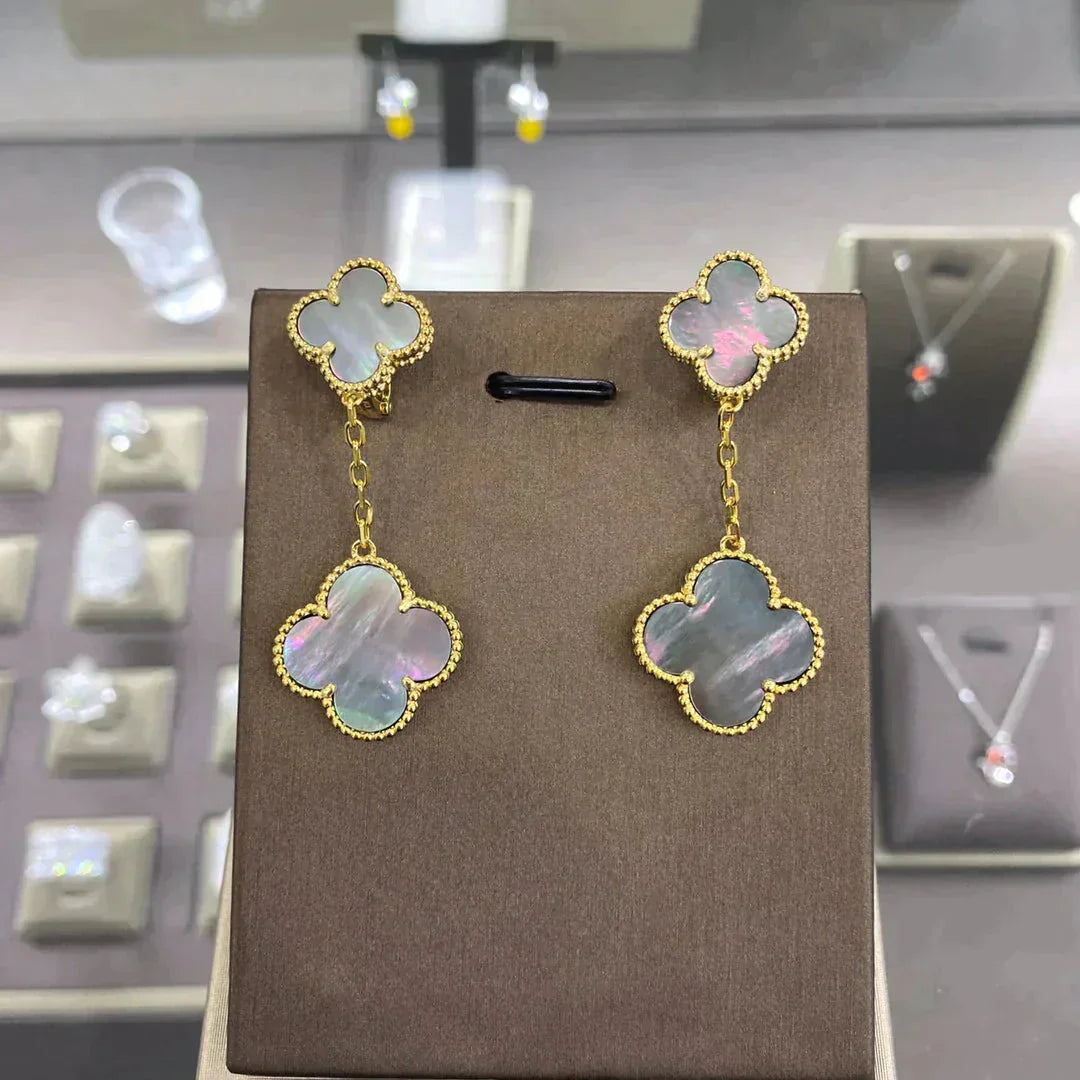 [Luna Brilliance]CLOVER 2 MOTIFS  EARRINGS (MULTIPLE CHOICESC