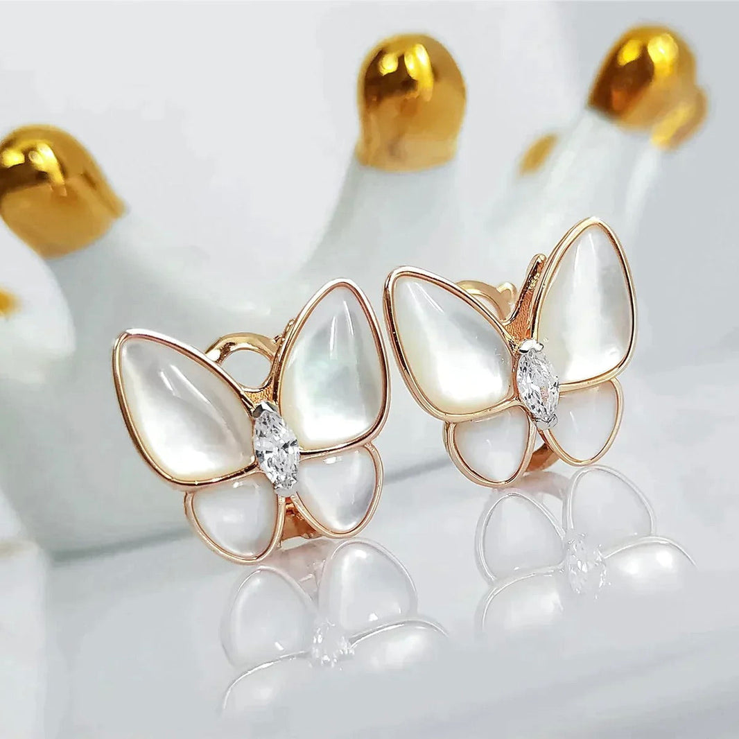 [Luna Brilliance]BUTTERFLY MOP DIAMOND EARRINGS