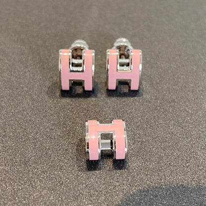 [Luna Brilliance]MINI POP H SILVER EARRINGS PINK