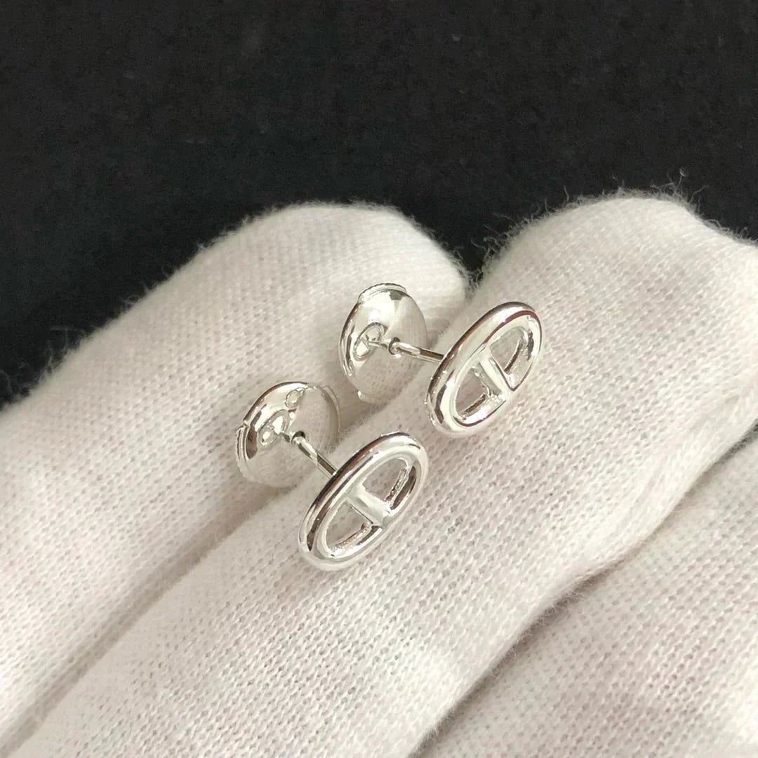 [Luna Brilliance]CHAINE SMALL EARRINGS GOLD AND SILVER