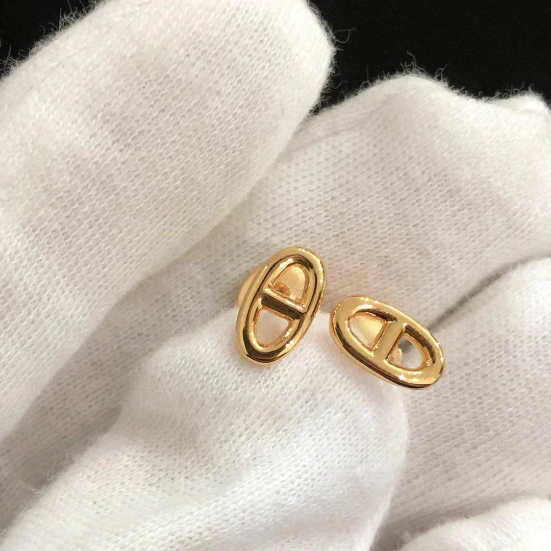 [Luna Brilliance]CHAINE SMALL EARRINGS GOLD AND SILVER