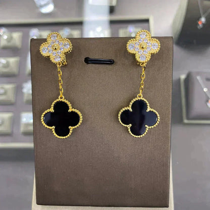 [Luna Brilliance]CLOVER  2 MOTIFS  DIAMOND  EARRINGS (MULTIPLE CHOICESç´
