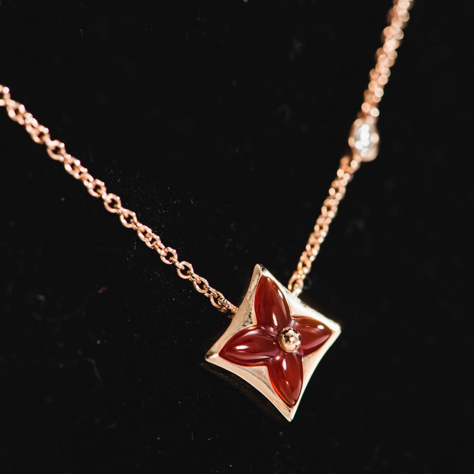 [Luna Brilliance]STAR NECKLACE PINK GOLD 1 DIAMOND