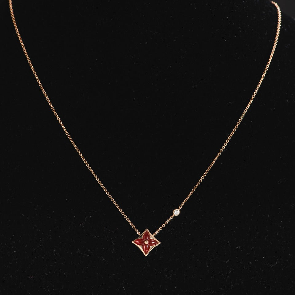 [Luna Brilliance]STAR NECKLACE PINK GOLD 1 DIAMOND