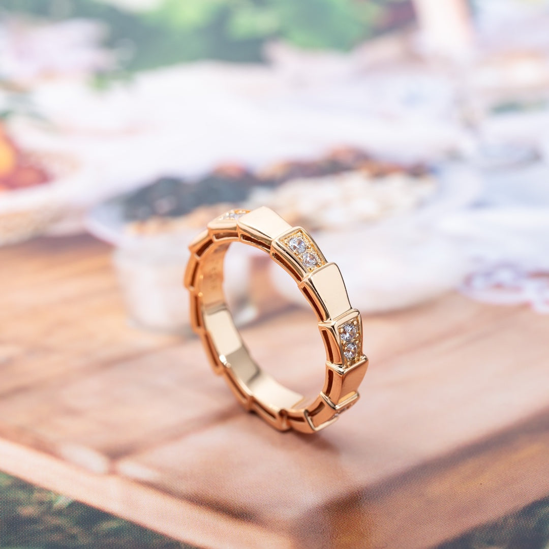 [Luna Brilliance]SERPENTI RING PINK GOLD  3MM
