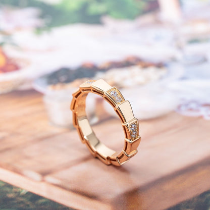 [Luna Brilliance]SERPENTI RING PINK GOLD  3MM