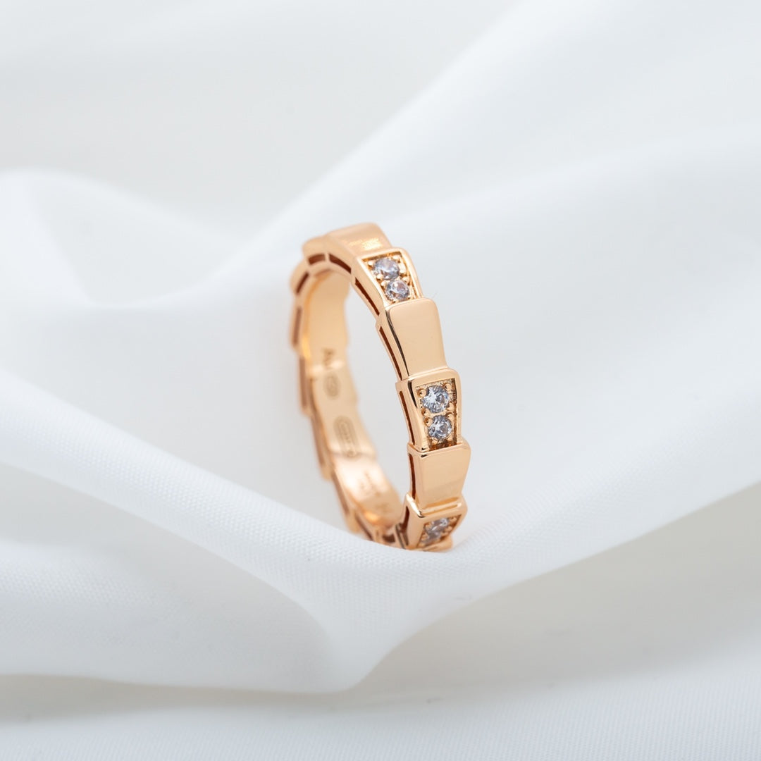 [Luna Brilliance]SERPENTI RING PINK GOLD  3MM