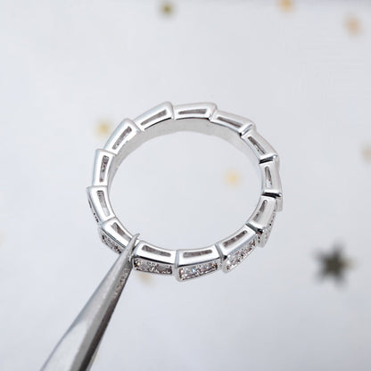 [Luna Brilliance]SERPENTI RING SILVER DIAMOND PAVED 3MM