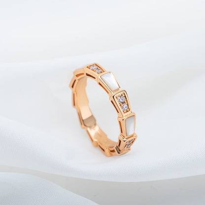 [Luna Brilliance]SERPENTI RING PINK GOLD DIAMOND MOP 3MM
