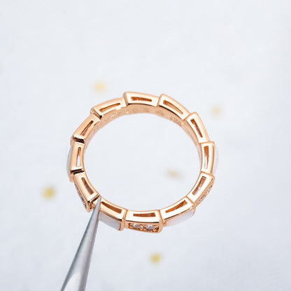 [Luna Brilliance]SERPENTI RING PINK GOLD DIAMOND MOP 3MM