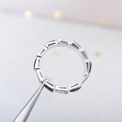 [Luna Brilliance]SERPENTI RING SILVER  DIAMOND BLACK MOP 3MM