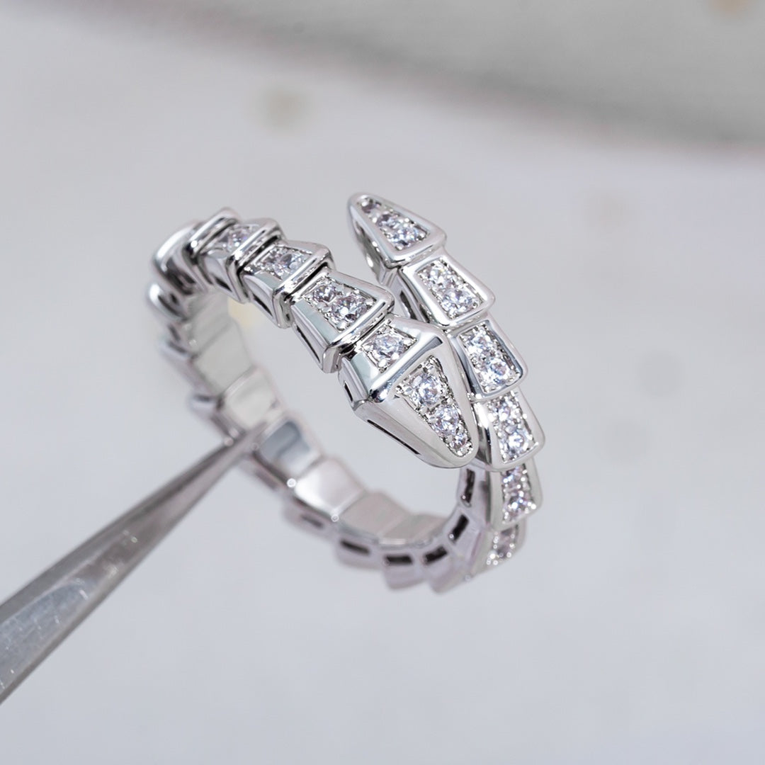 [Luna Brilliance]SERPENTI RING SILVER DIAMOND PAVED 4MM