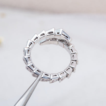 [Luna Brilliance]SERPENTI RING SILVER DIAMOND PAVED 4MM