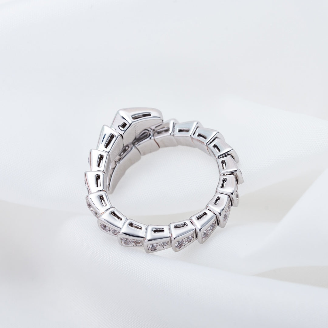 [Luna Brilliance]SERPENTI RING SILVER DIAMOND PAVED 4MM