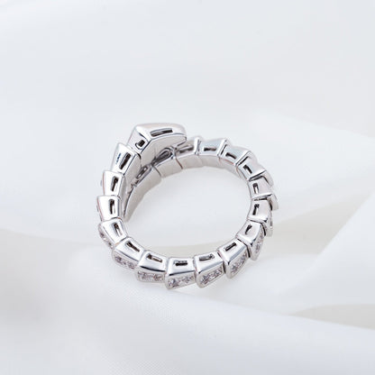 [Luna Brilliance]SERPENTI RING SILVER DIAMOND PAVED 4MM