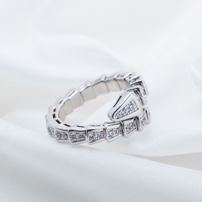 [Luna Brilliance]SERPENTI RING SILVER DIAMOND PAVED 4MM