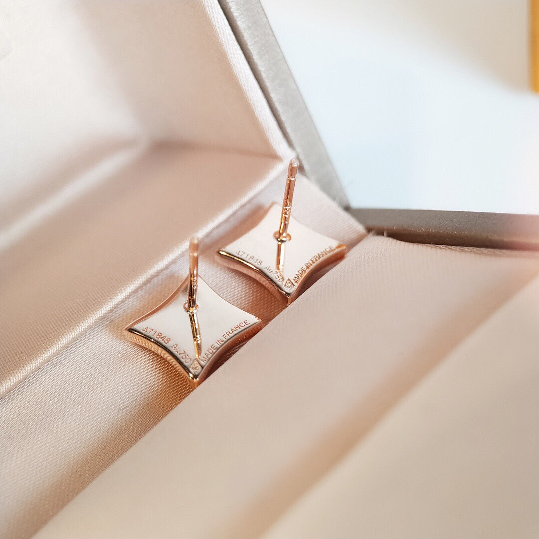 [Luna Brilliance]STAR MOP PINK GOLD EARRINGS