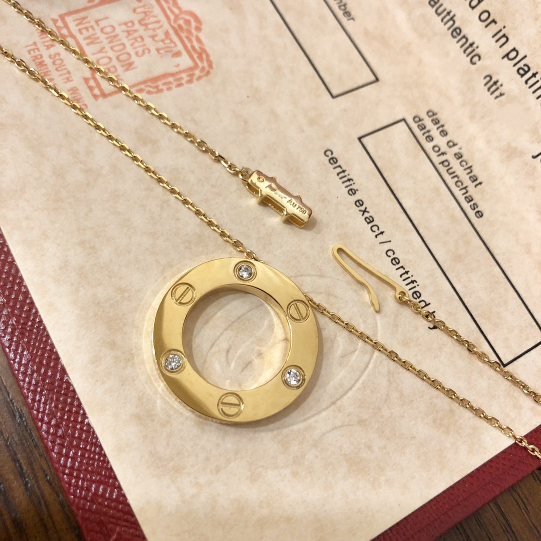 [Luna Brilliance]LOVE NECKLACE 16MM 3 DIAMONDS