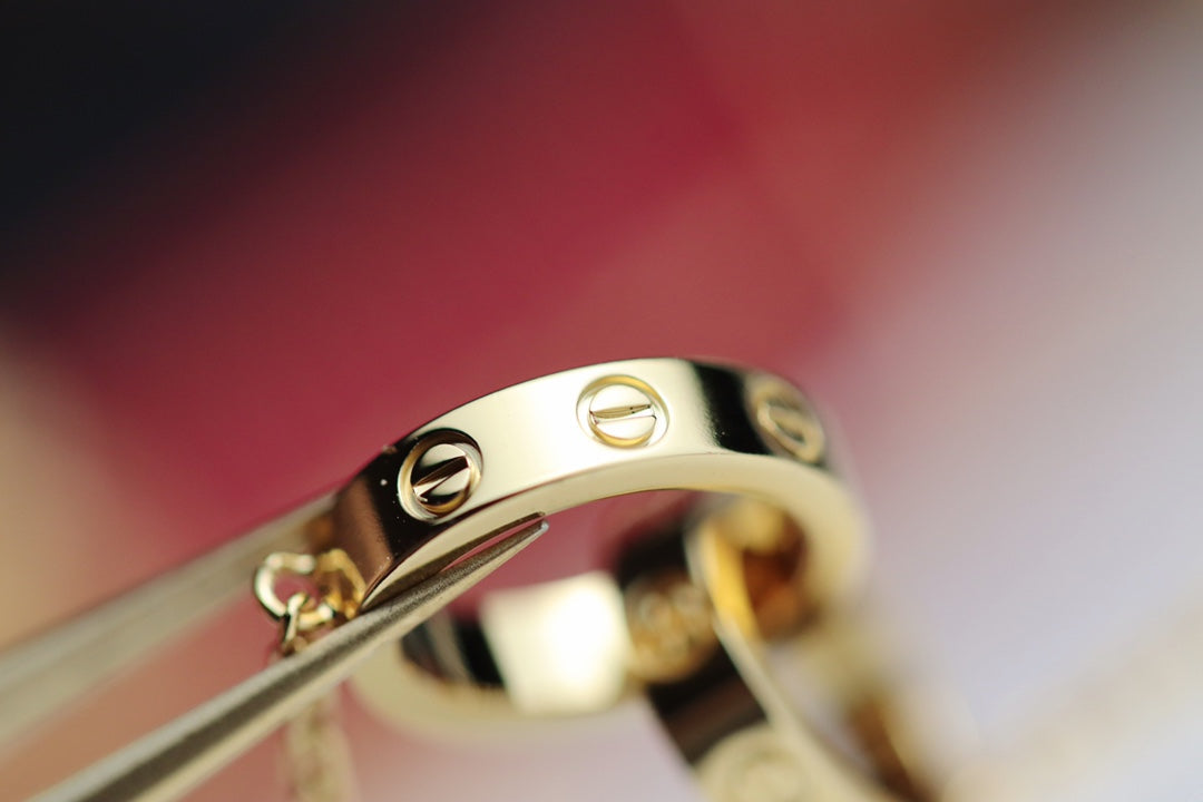[Luna Brilliance]LOVE NECKLACE DOUBLE RING GOLD