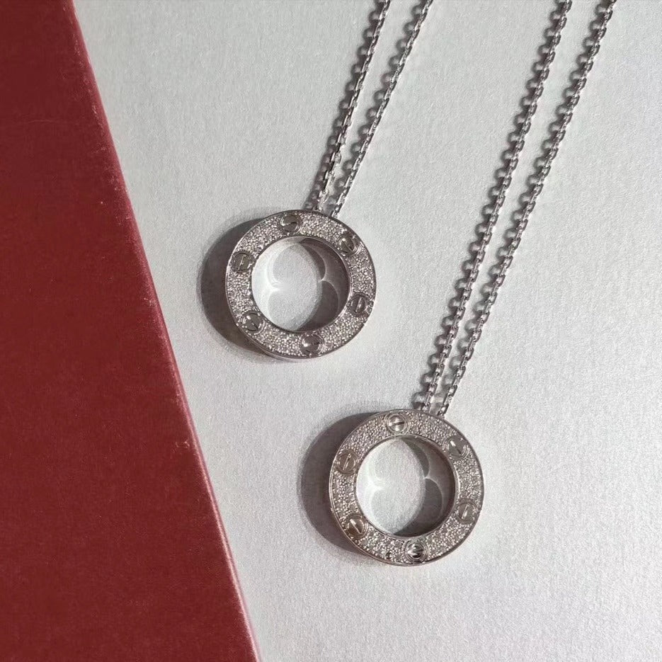 [Luna Brilliance]LOVE NECKLACE ADJUSTABLE SILVER