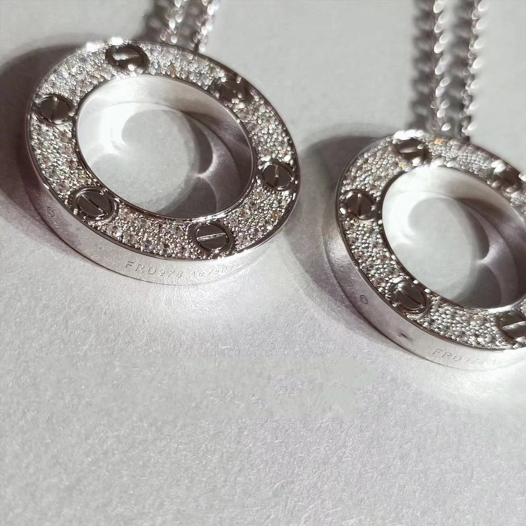 [Luna Brilliance]LOVE NECKLACE ADJUSTABLE SILVER