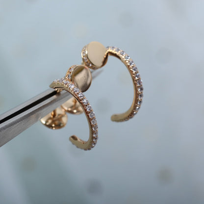 [Luna Brilliance]JUSTE EARRINGS 12.75MM PINK GOLD DIAMOND