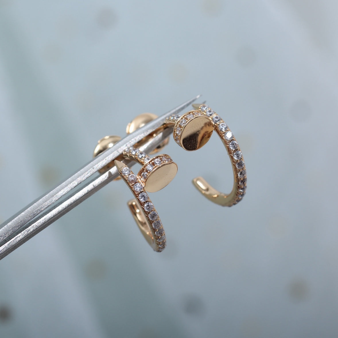 [Luna Brilliance]JUSTE EARRINGS 12.75MM PINK GOLD DIAMOND