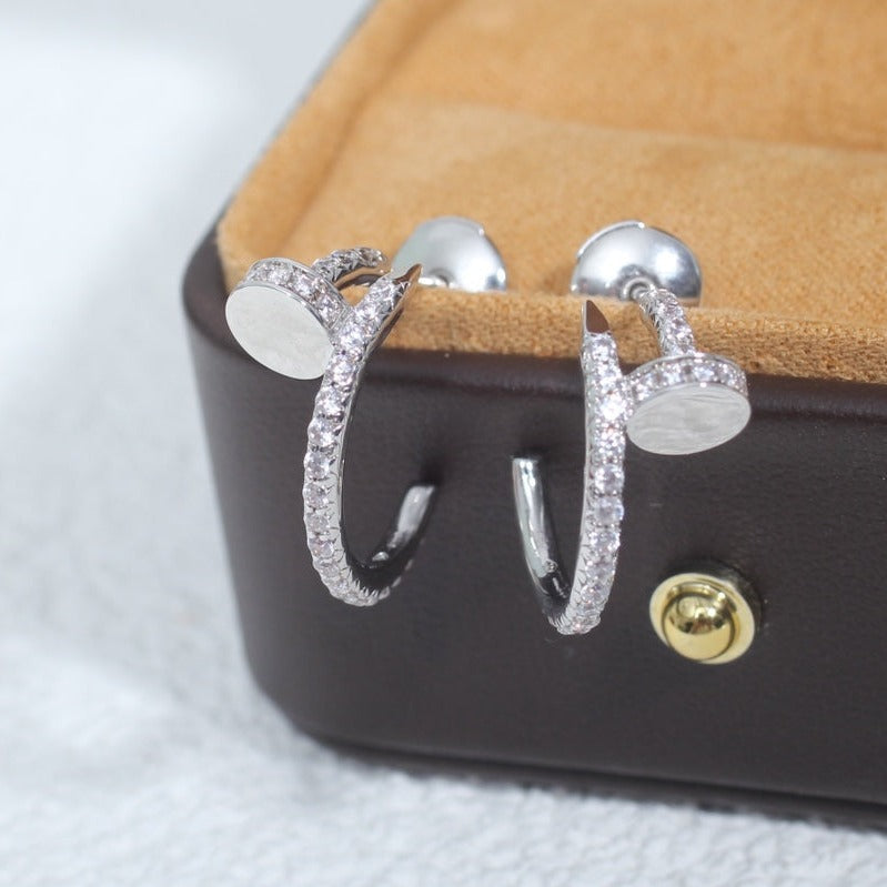 [Luna Brilliance]JUSTE EARRINGS 12.75MM SILVER DIAMOND